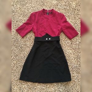 Magenta and black dress